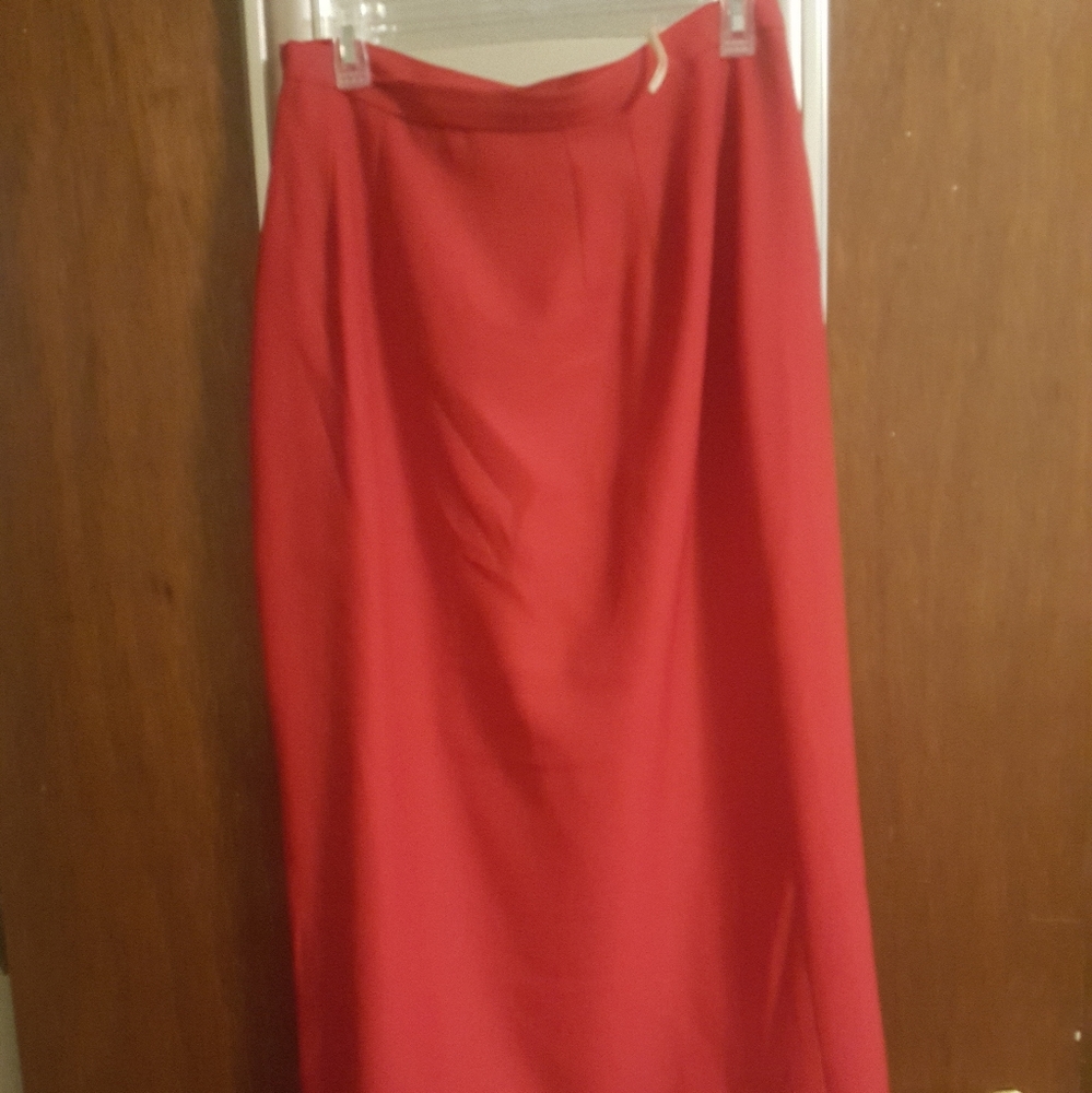 Red long skirt
